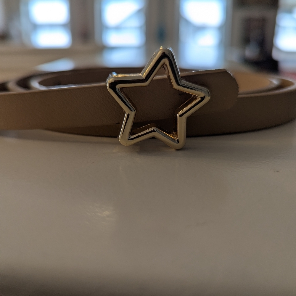 5 Women's Thin Belts With Novelty Buckles.